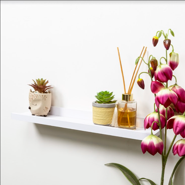 Set of 2- Single Photo White Wall Floating Shelf 48cm - CHELF