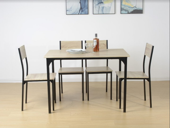 5pcs Dining Set Table in OAK - TAVOLO