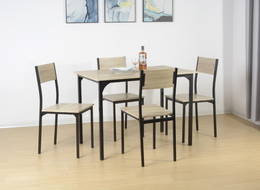 5pcs Dining Set Table in OAK - TAVOLO