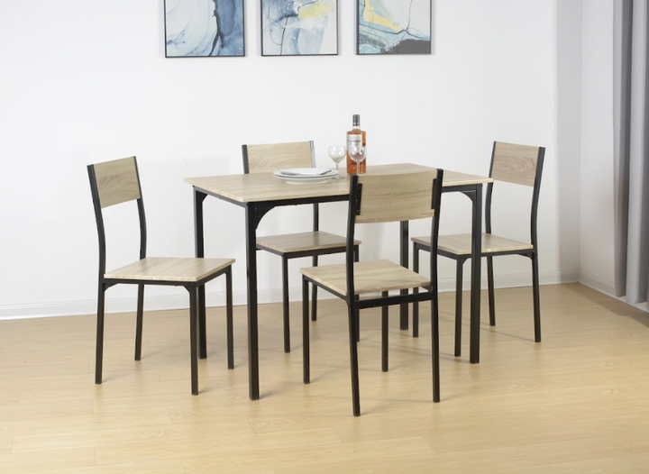 5pcs Dining Set Table in OAK - TAVOLO