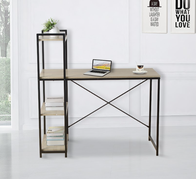 Home Study Desk with Side Shelf- TAVOLO